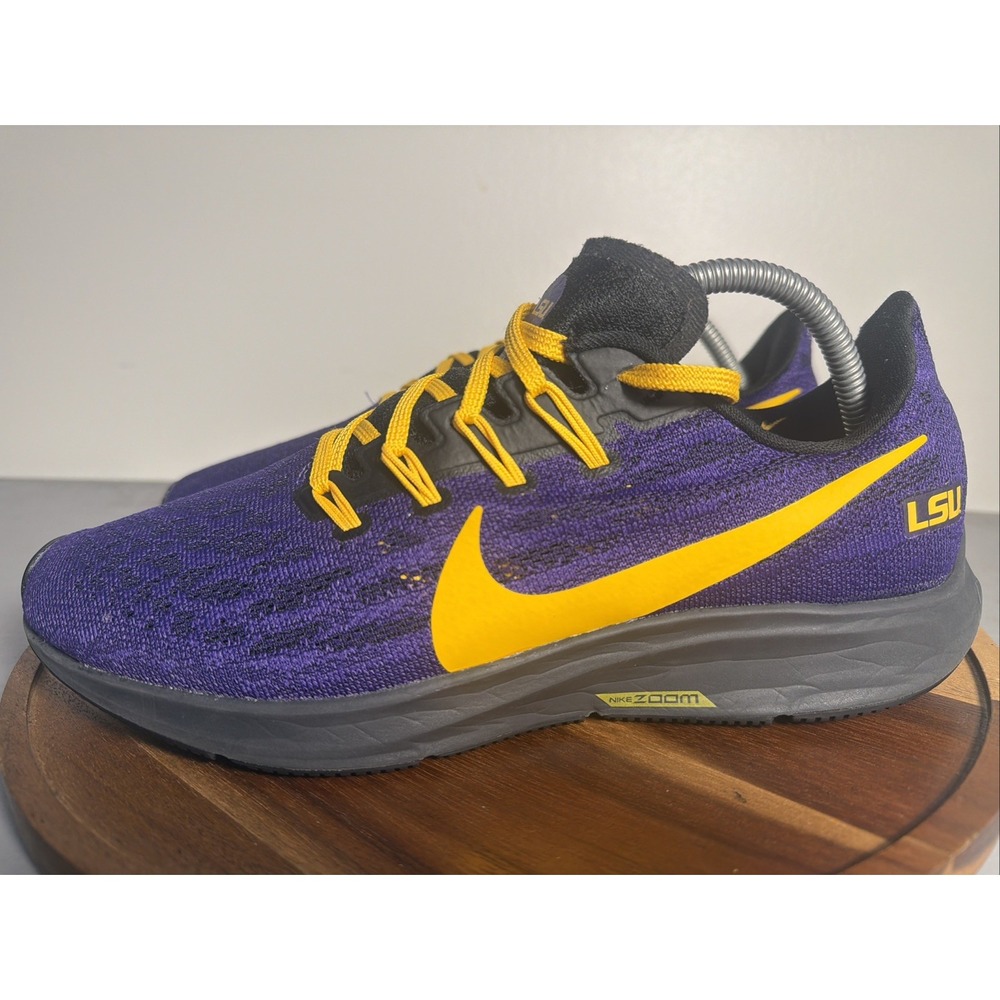Nike Air Zoom Pegasus 36 LSU Tigers Mens 9 Sneaker Purple Gold CI2070-500